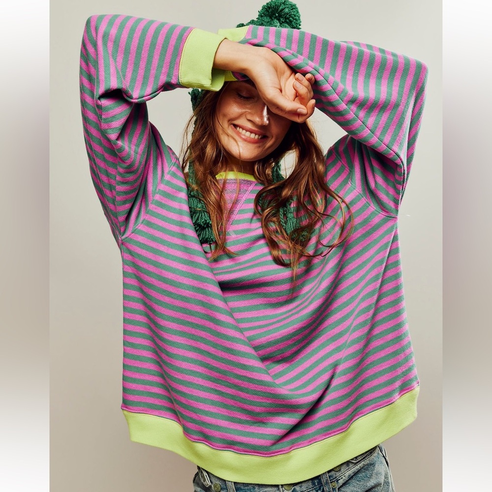 Classic Striped Oversized Crewneck